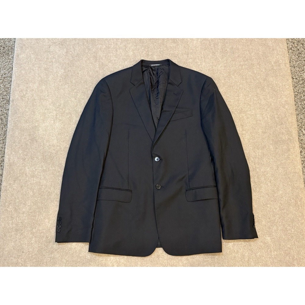 Emporio Armani G Line Men's Black Check Super 130s Wool Blazer Suit Jacket 52